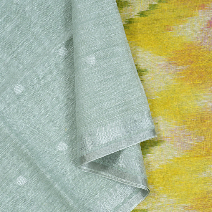 Hayagrivas Powder Green Handloom Linen Saree KSBE147C4-2
