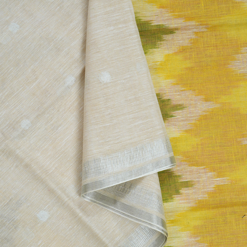 Hayagrivas Cream Handloom Linen Saree KSBE147C4-3