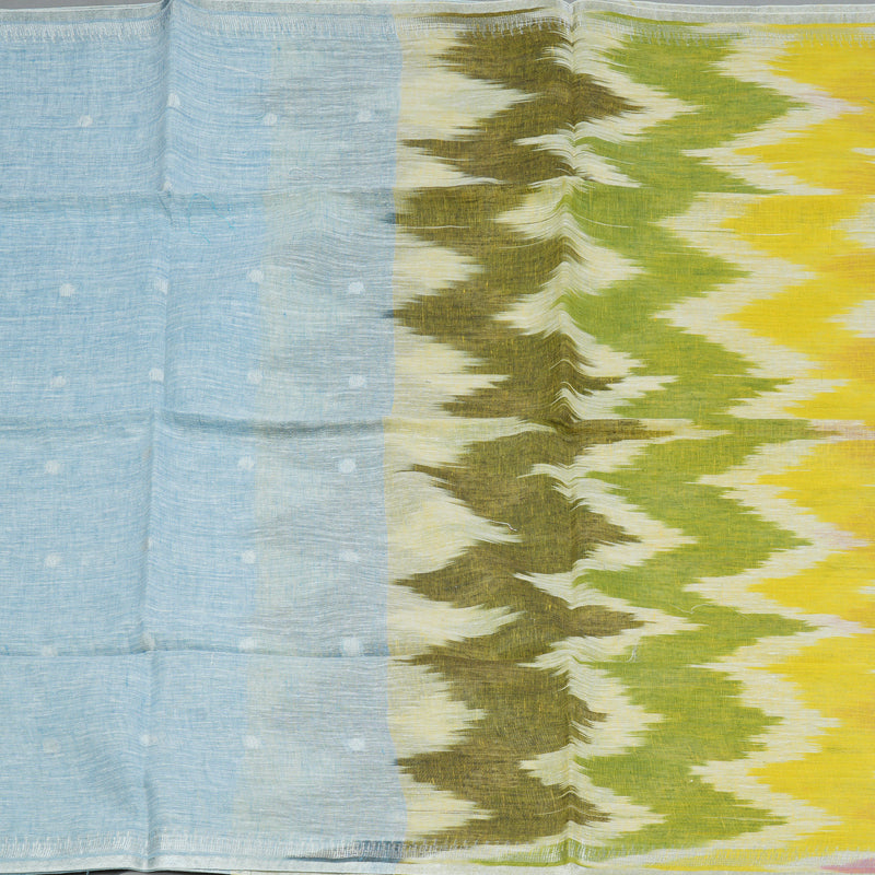 Hayagrivas Powder Blue Handloom Linen Saree KSBE147C4-6