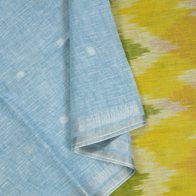 Hayagrivas Powder Blue Handloom Linen Saree KSBE147C4-6