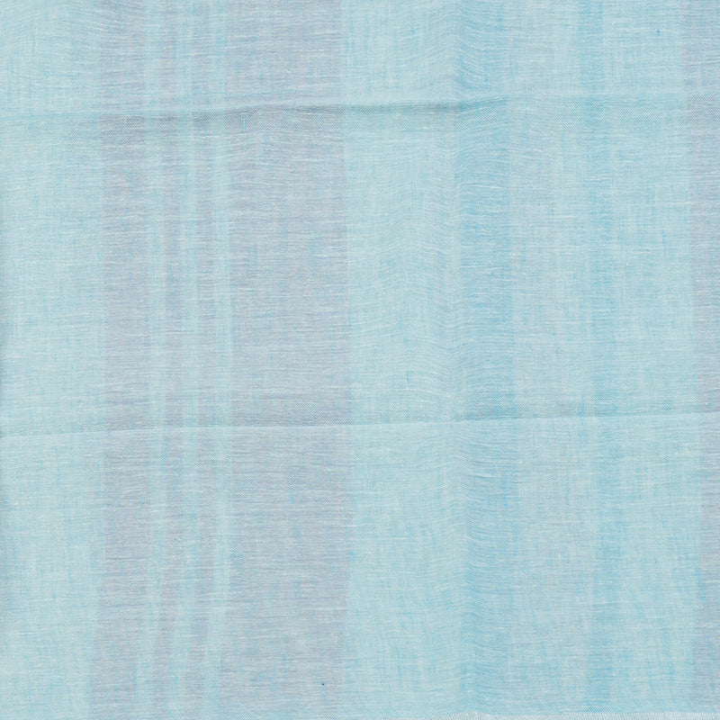 Hayagrivas Sky Blue, White & Baby Pink Stripes Handloom Linen Saree KSBE147C5-2
