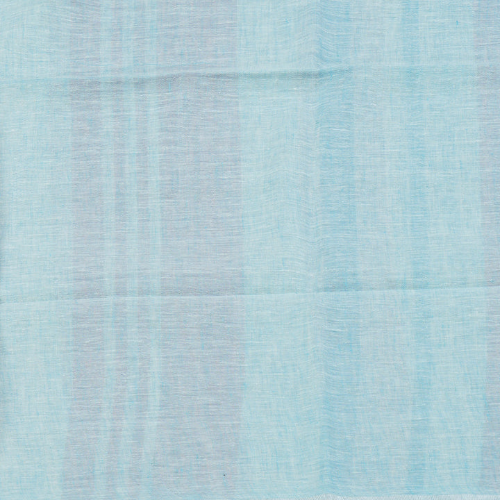 Hayagrivas Sky Blue, White & Baby Pink Stripes Handloom Linen Saree KSBE147C5-2