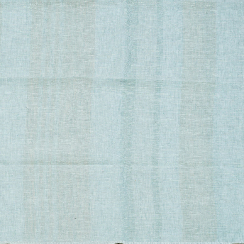 Hayagrivas Powder Blue, White & Cream Stripes Handloom Linen Saree KSBE147C5-3