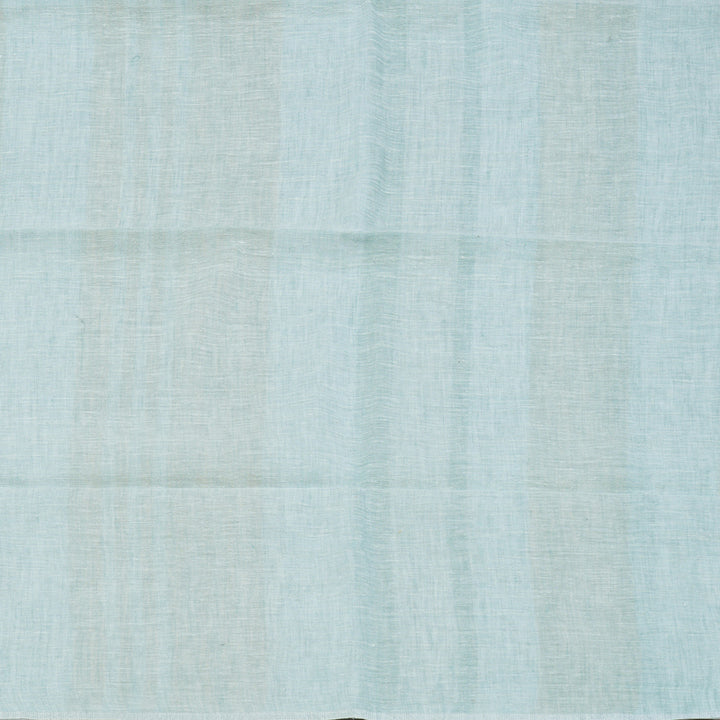Hayagrivas Powder Blue, White & Cream Stripes Handloom Linen Saree KSBE147C5-3