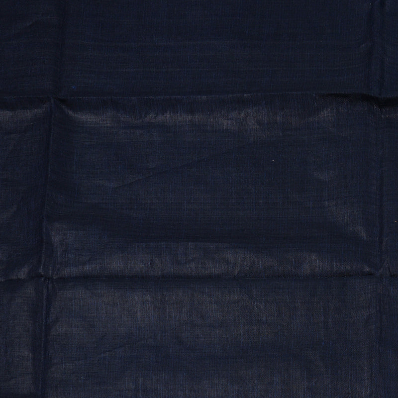 Hayagrivas Navy Blue Handloom Linen Saree KSBE147C7-1