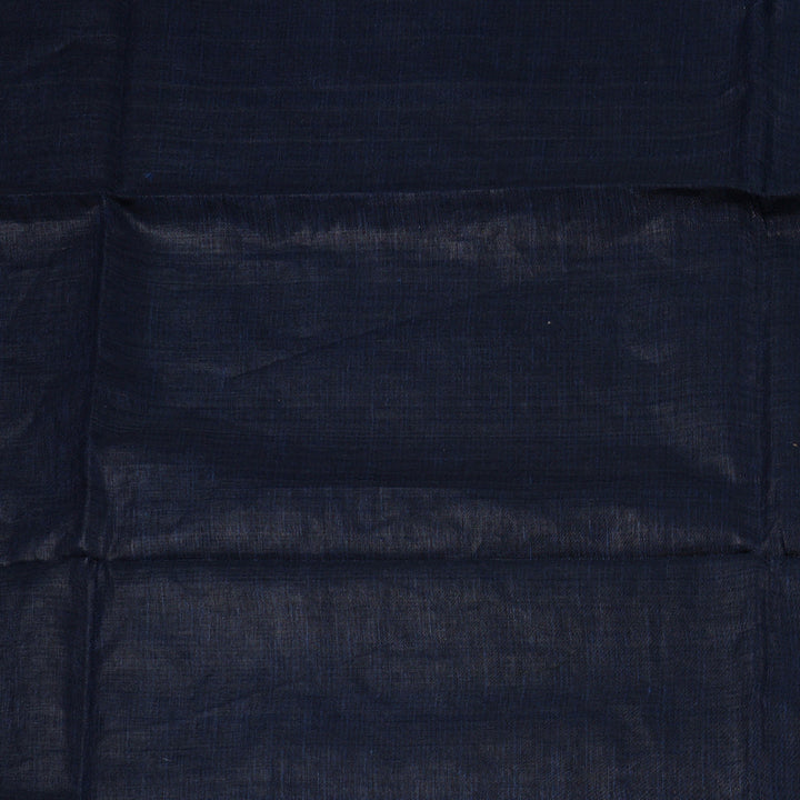 Hayagrivas Navy Blue Handloom Linen Saree KSBE147C7-1