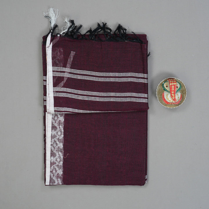 Hayagrivas Wine Handloom Linen Saree KSBE147C7-5