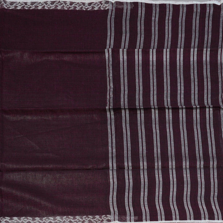 Hayagrivas Wine Handloom Linen Saree KSBE147C7-5
