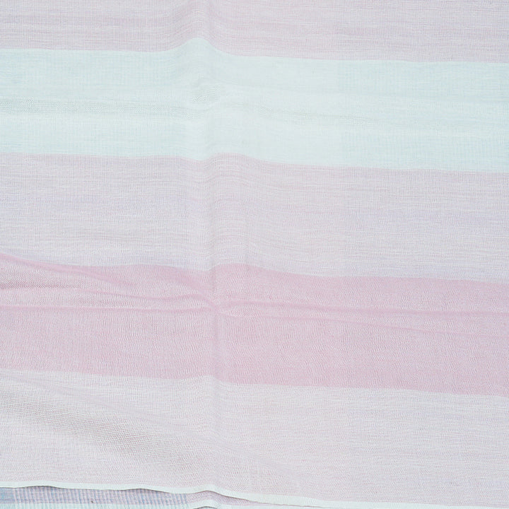 Hayagrivas Powder Blue & Baby Pink Handloom Linen Saree KSBE147C8-2