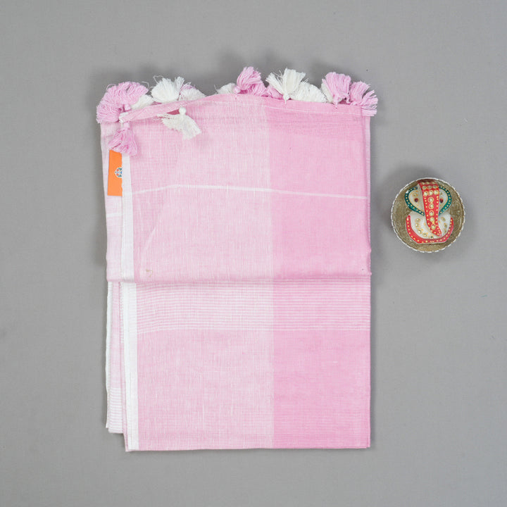 Hayagrivas Baby Pink Handloom Linen Saree KSBE147C8-4