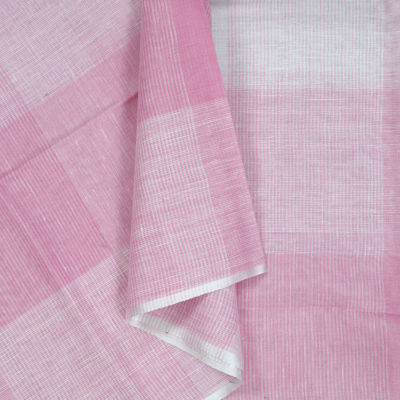 Hayagrivas Baby Pink Handloom Linen Saree KSBE147C8-4
