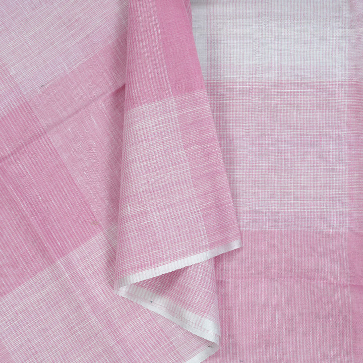Hayagrivas Baby Pink Handloom Linen Saree KSBE147C8-4