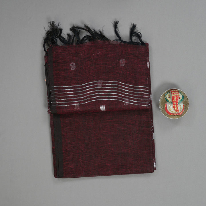 Hayagrivas Wine Handloom Linen Saree KSBE147C9-3