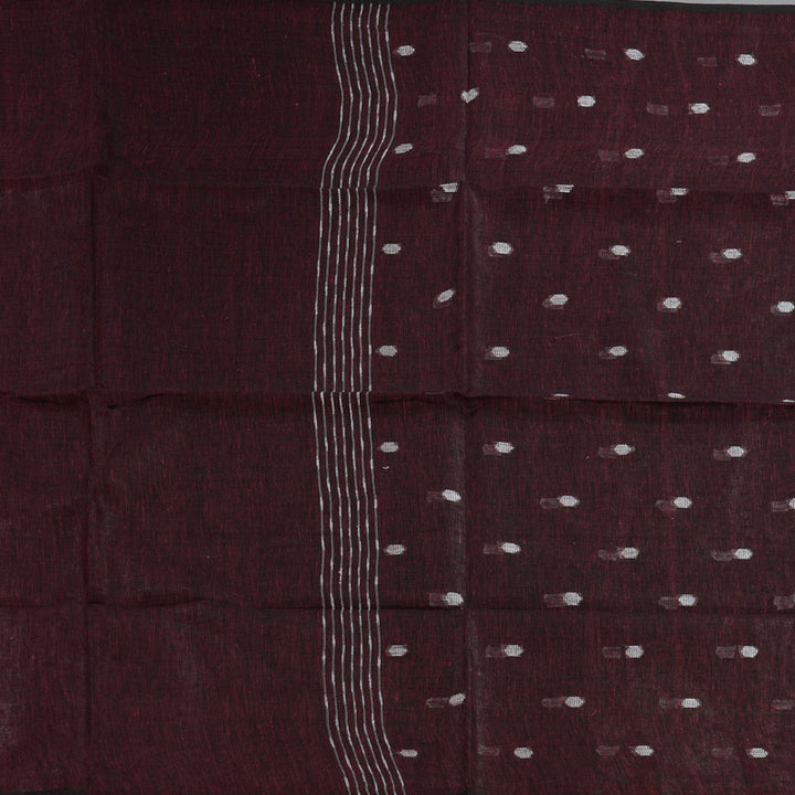 Hayagrivas Wine Handloom Linen Saree KSBE147C9-3