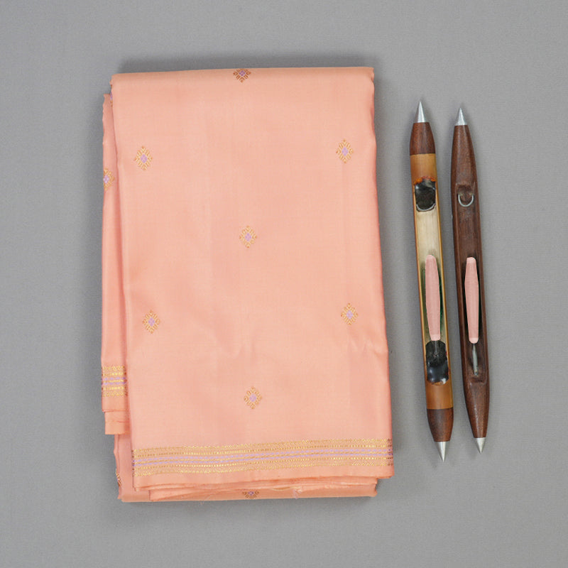 Hayagrivas Handloom Peach Orange Kanjivaram Silk Saree KSBE149C10-2