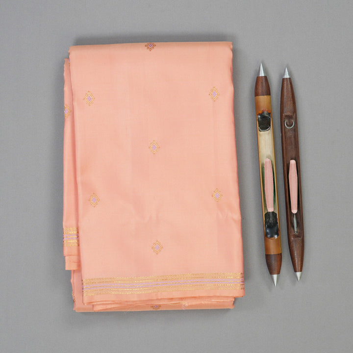 Hayagrivas Handloom Peach Orange Kanjivaram Silk Saree KSBE149C10-2