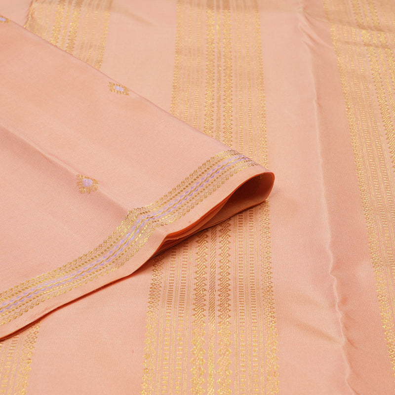 Hayagrivas Handloom Peach Orange Kanjivaram Silk Saree KSBE149C10-2