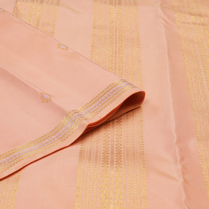 Hayagrivas Handloom Peach Orange Kanjivaram Silk Saree KSBE149C10-2