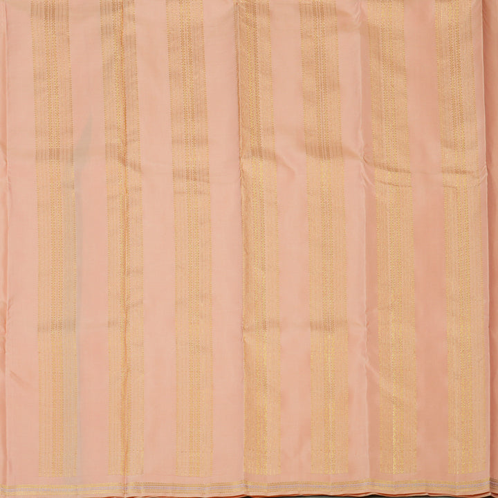 Hayagrivas Handloom Peach Orange Kanjivaram Silk Saree KSBE149C10-2