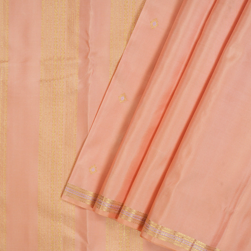 Hayagrivas Handloom Peach Orange Kanjivaram Silk Saree KSBE149C10-2