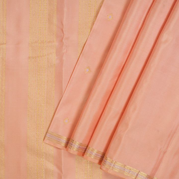 Hayagrivas Handloom Peach Orange Kanjivaram Silk Saree KSBE149C10-2