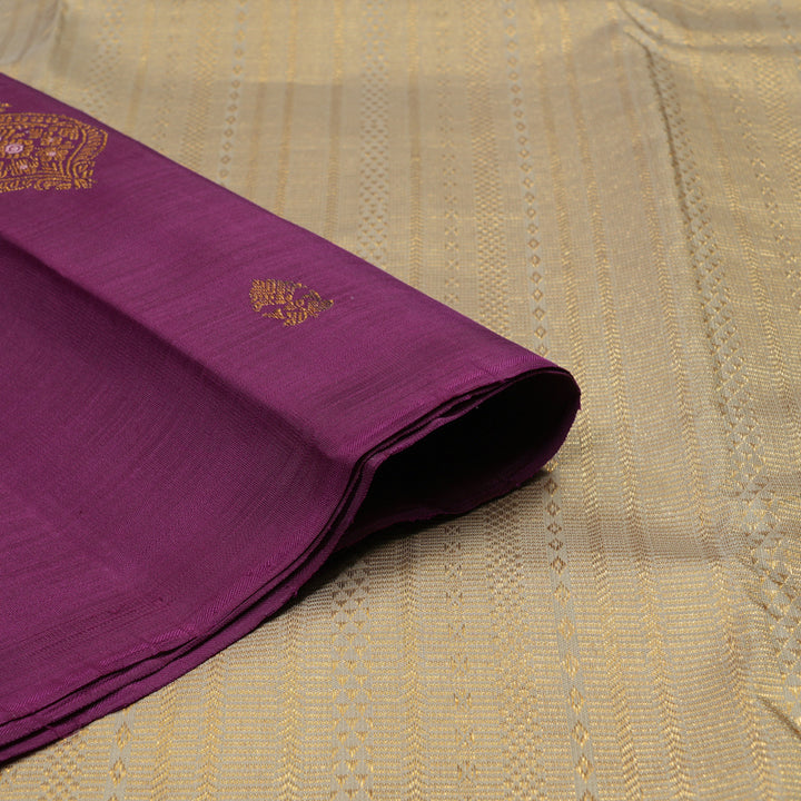 Hayagrivas Handloom Purple Kanjivaram Silk Saree KSBE149C12-1
