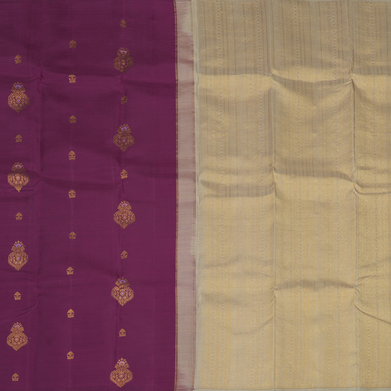 Hayagrivas Handloom Purple Kanjivaram Silk Saree KSBE149C12-1