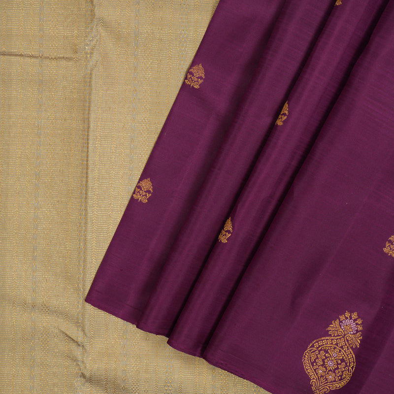 Hayagrivas Handloom Purple Kanjivaram Silk Saree KSBE149C12-1