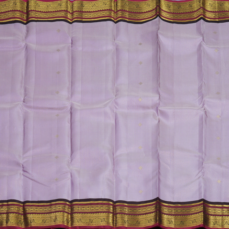 Hayagrivas Handloom Lavendar Kanjivaram Silk Saree with Kanchana Brown Border KSBE149C7-2