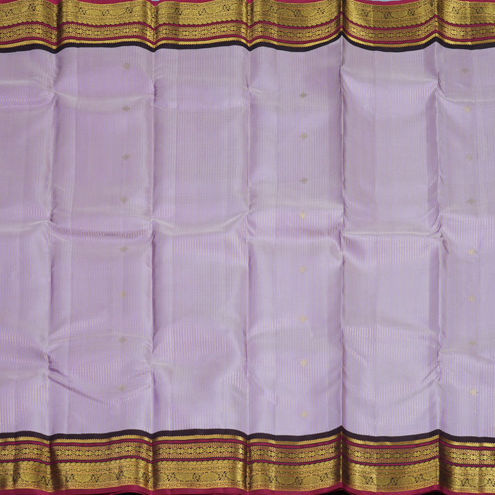 Hayagrivas Handloom Lavendar Kanjivaram Silk Saree with Kanchana Brown Border KSBE149C7-2