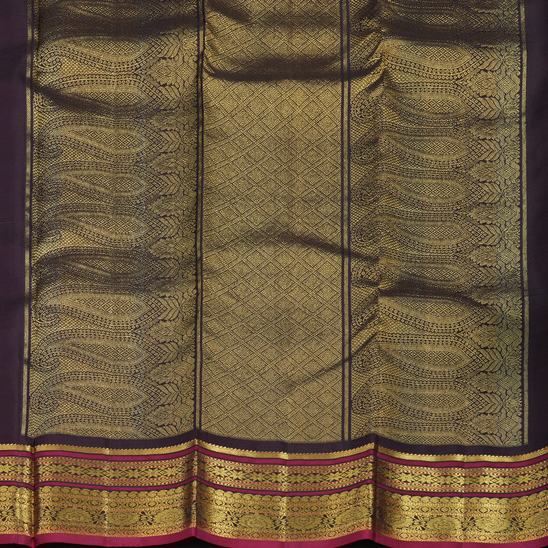 Hayagrivas Handloom Lavendar Kanjivaram Silk Saree with Kanchana Brown Border KSBE149C7-2