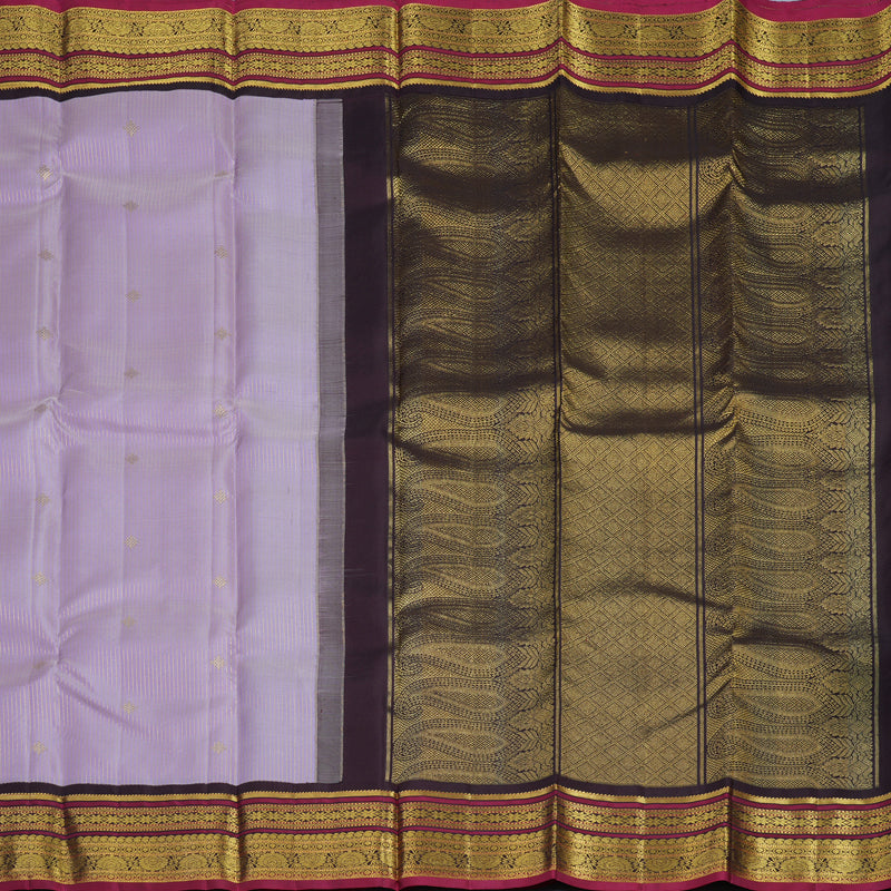 Hayagrivas Handloom Lavendar Kanjivaram Silk Saree with Kanchana Brown Border KSBE149C7-2