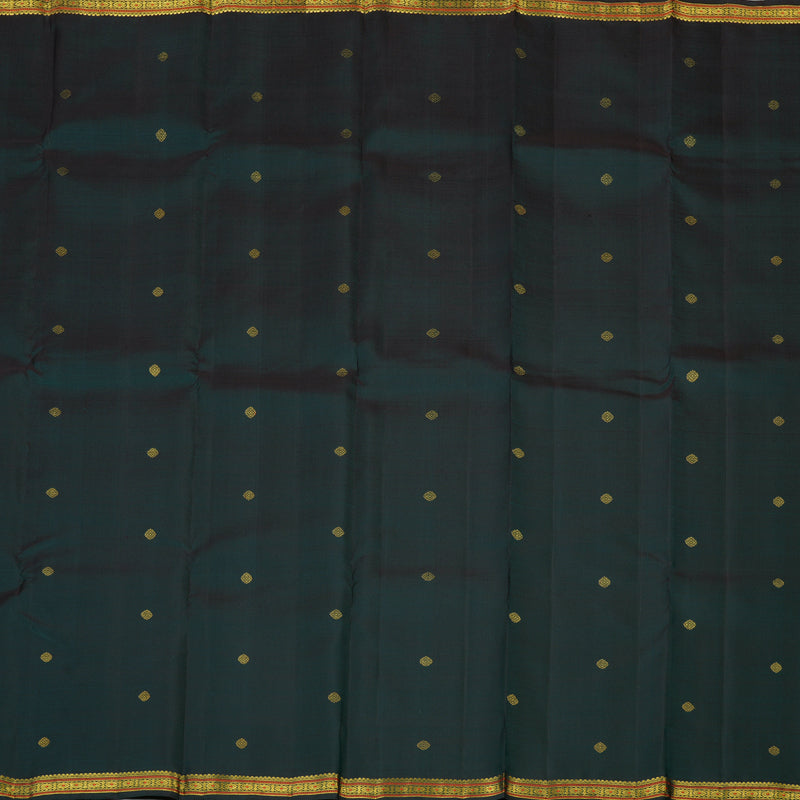 Hayagrivas Handloom Peacock Green Kanjivaram Silk Saree KSBE149C9-1