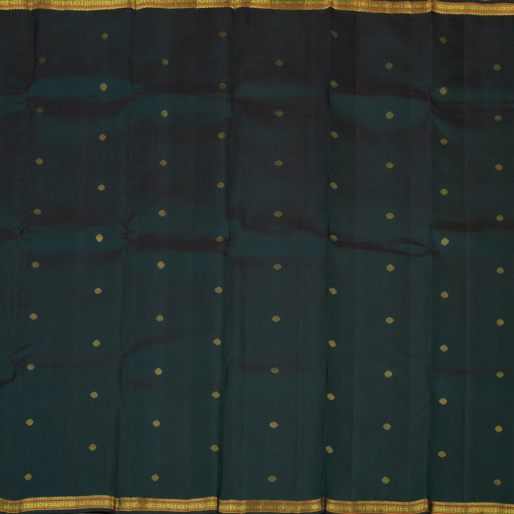 Hayagrivas Handloom Peacock Green Kanjivaram Silk Saree KSBE149C9-1
