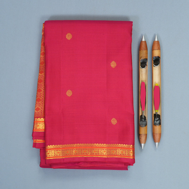 Hayagrivas Handloom Reddish-Pink Kanjivaram Silk Saree KSBE149C9-2