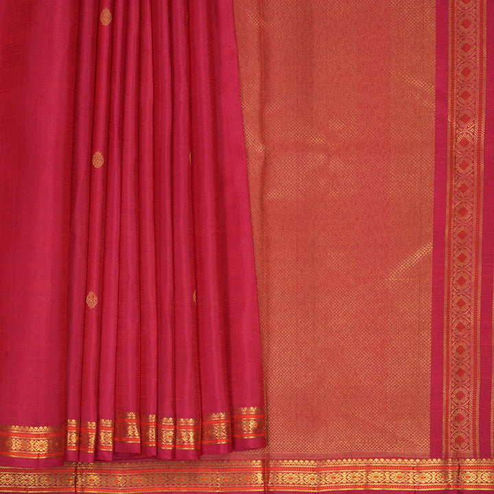 Hayagrivas Handloom Reddish-Pink Kanjivaram Silk Saree KSBE149C9-2