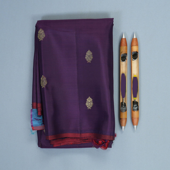 Hayagrivas Handloom Purple Kanjivaram Silk Saree KSBE150C1-1