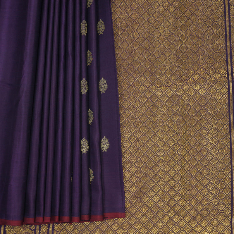 Hayagrivas Handloom Purple Kanjivaram Silk Saree KSBE150C1-1