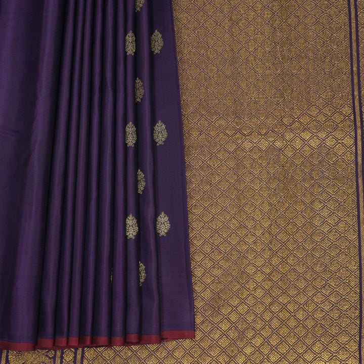 Hayagrivas Handloom Purple Kanjivaram Silk Saree KSBE150C1-1