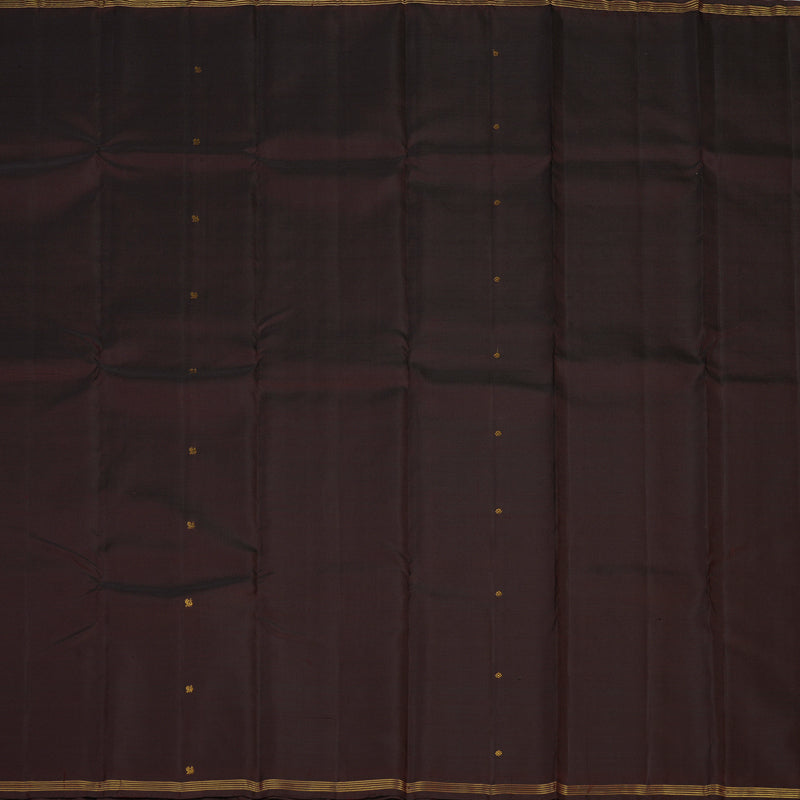 Hayagrivas Handloom Dark Chocolate Brown Kanjivaram Silk Saree KSBE150C1-2