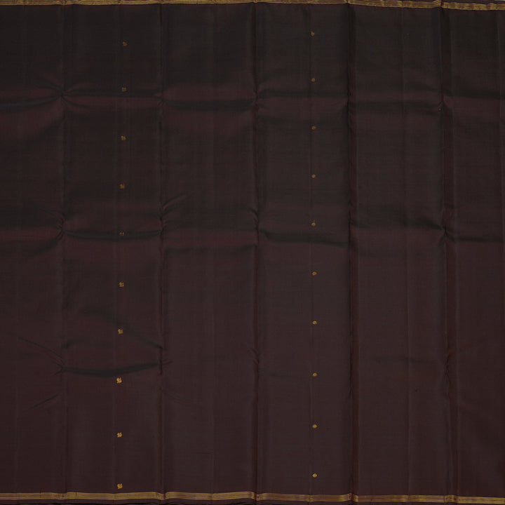 Hayagrivas Handloom Dark Chocolate Brown Kanjivaram Silk Saree KSBE150C1-2