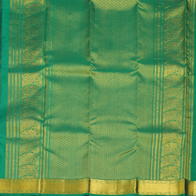 Hayagrivas Handloom Bottle Green Kanjivaram Silk Saree with Meenakshi Green Border KSBE150C14-1