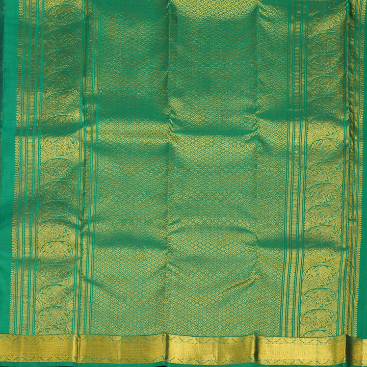 Hayagrivas Handloom Bottle Green Kanjivaram Silk Saree with Meenakshi Green Border KSBE150C14-1