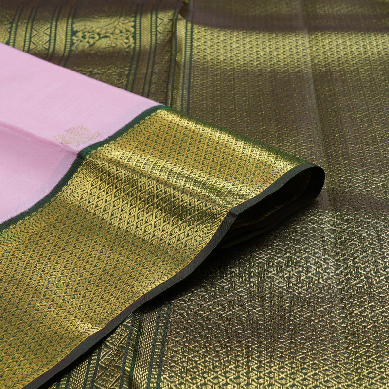 Hayagrivas Handloom Lotus Pink Kanjivaram Silk Saree with Karum Pachai Border KSBE150C27-3