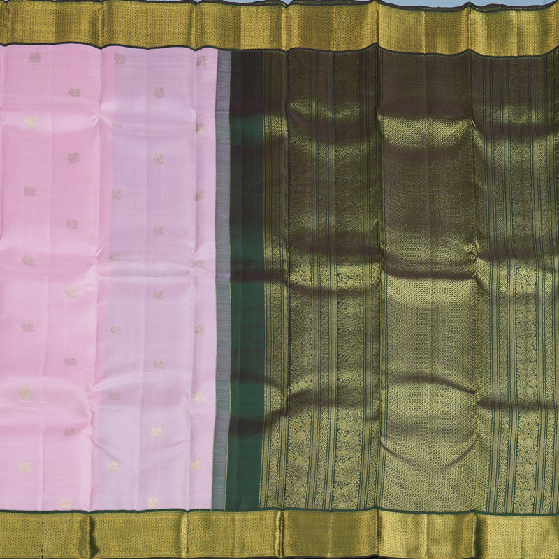Hayagrivas Handloom Lotus Pink Kanjivaram Silk Saree with Karum Pachai Border KSBE150C27-3