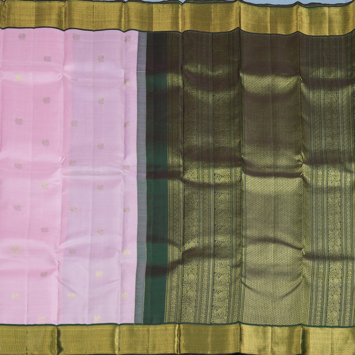 Hayagrivas Handloom Lotus Pink Kanjivaram Silk Saree with Karum Pachai Border KSBE150C27-3