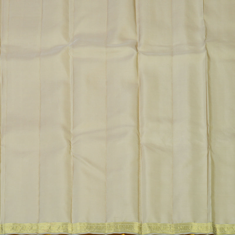 Hayagrivas Handloom Yellow Kanjivaram Silk Saree with Cream Border KSBE150C28-6
