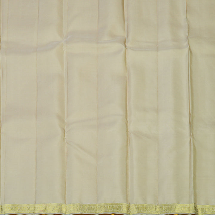 Hayagrivas Handloom Yellow Kanjivaram Silk Saree with Cream Border KSBE150C28-6