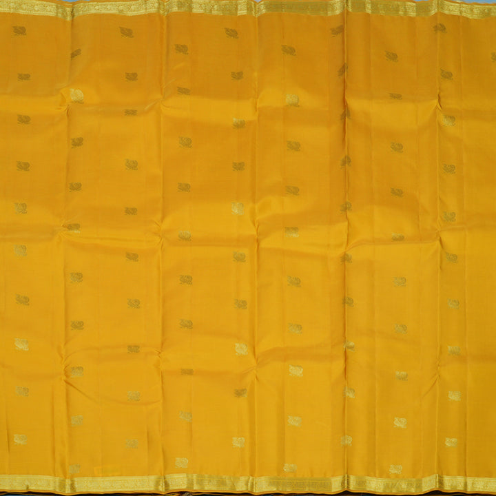 Hayagrivas Handloom Yellow Kanjivaram Silk Saree with Cream Border KSBE150C28-6