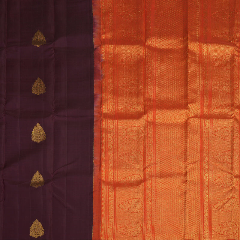 Hayagrivas Handloom Dark Maroon Kanjivaram Silk Saree KSBE150C5-1